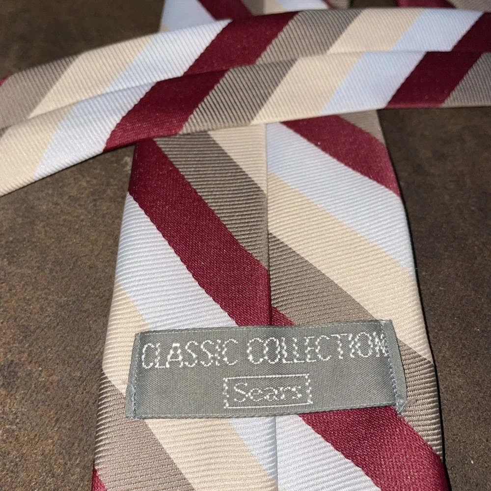 Sears Fashion Collection Men's Neck‎ Tie Vintage Polyester Classic Striped